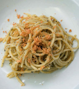 Ricetta spaghetti alla bottarga con tartufo nero