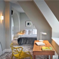 Una delle camere da letto del loft londineseUna delle camere da letto del loft londinese