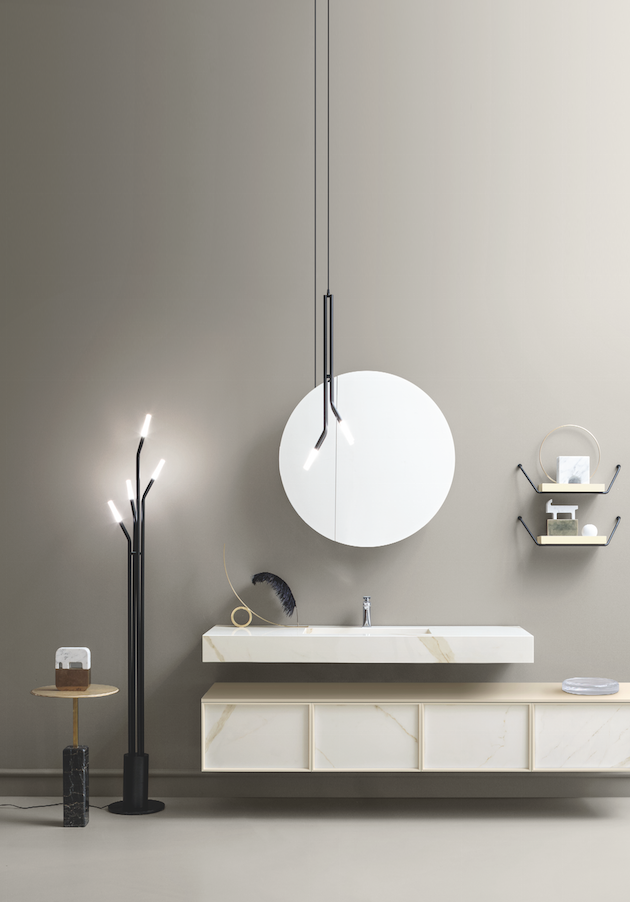 Tessuti e Art Déco entrano nel bagno di design