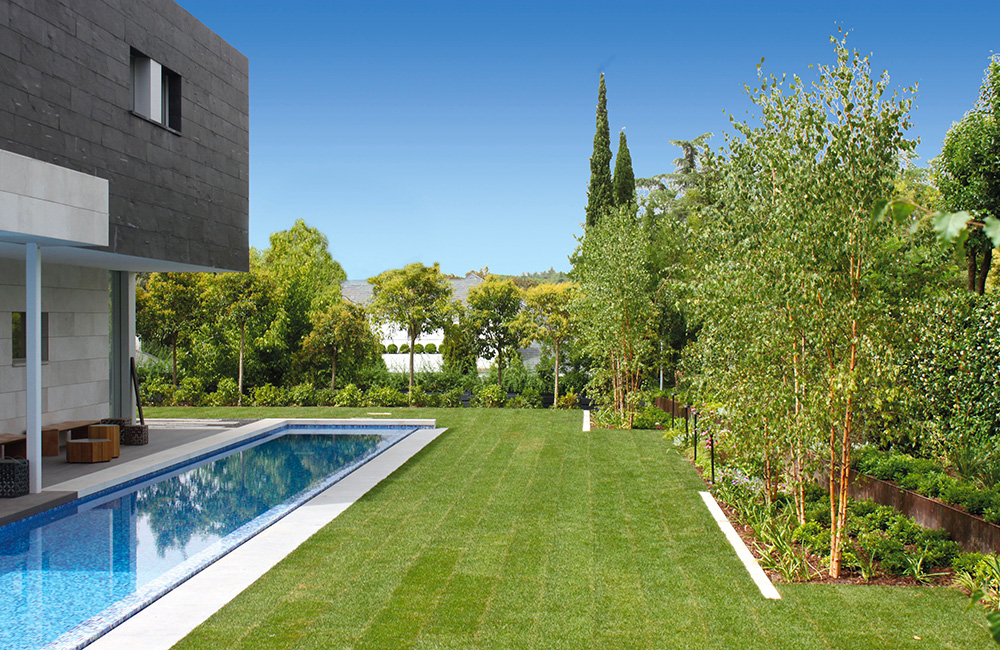 Un giardino moderno a Madrid: connubio sorprendente tra geometrie formali e romanticismo
