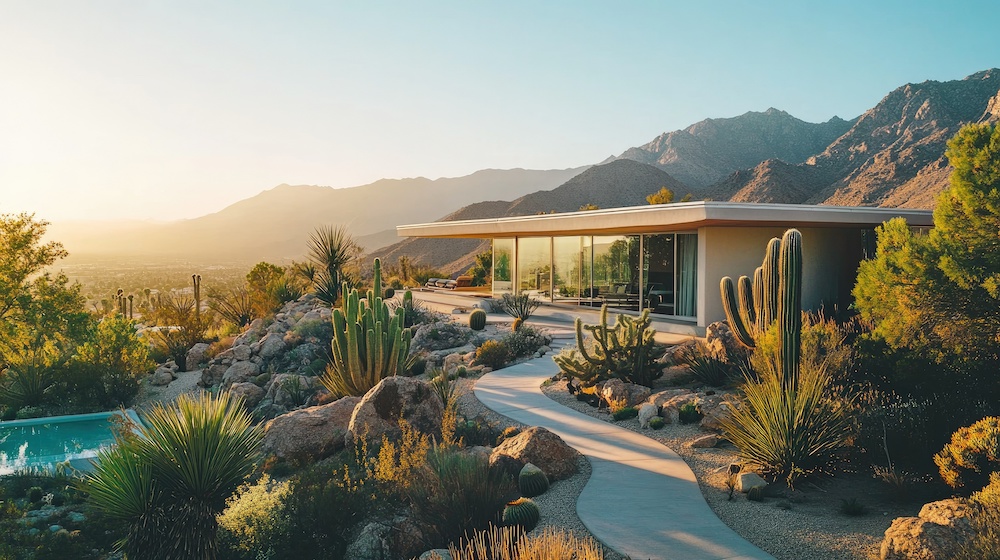 Tra le piscine spettacolari un progetto iconico: Kaufmann House (o Casa nel Deserto) di Richard Neutra a Palm Springs