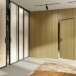 Boiserie e porte cannettate in un ambiente dal design elegante